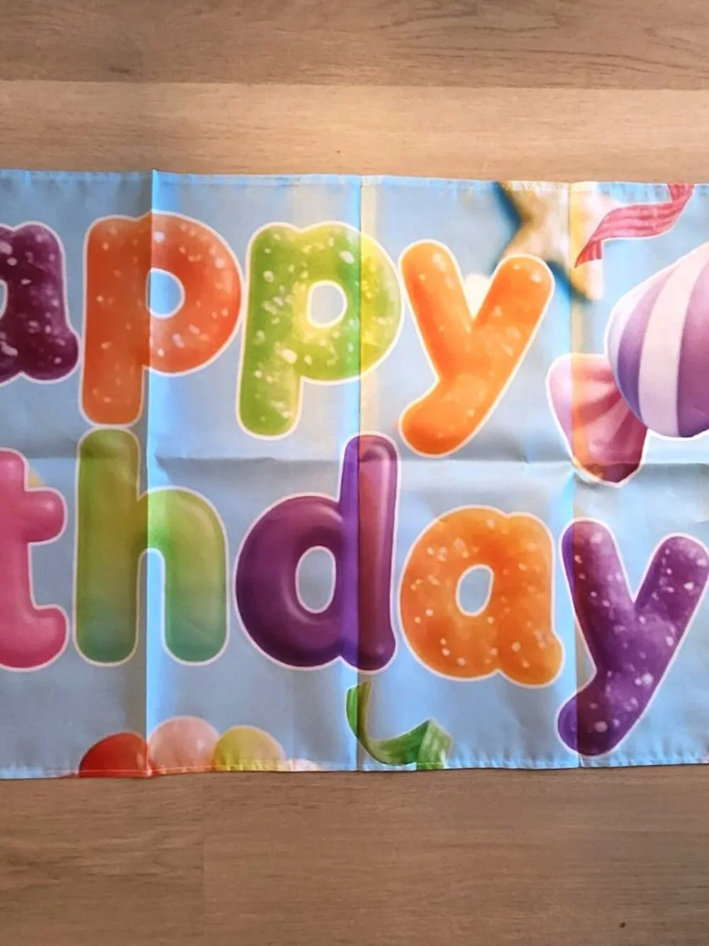 New: Happy Birthday Banner - Candy, Donut and Ice Cream themed. Metal grommets